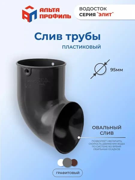 Слив водостока ПВХ Альта-Профиль водосточной системы Элит
