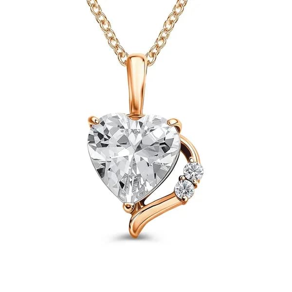 Подвеска на шею с фианитами из красного золота 375 пробы 585GOLD