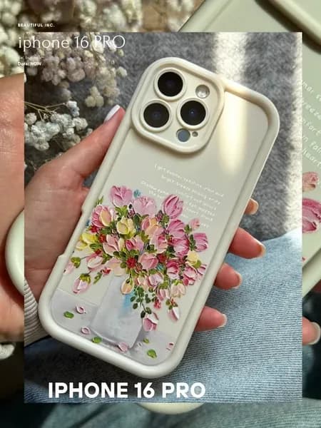Чехол на iphone 16 pro с принтом цветы
