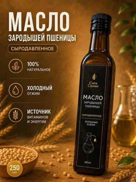 Масло зародышей пшеницы нерафинированное сыродавленное 250мл