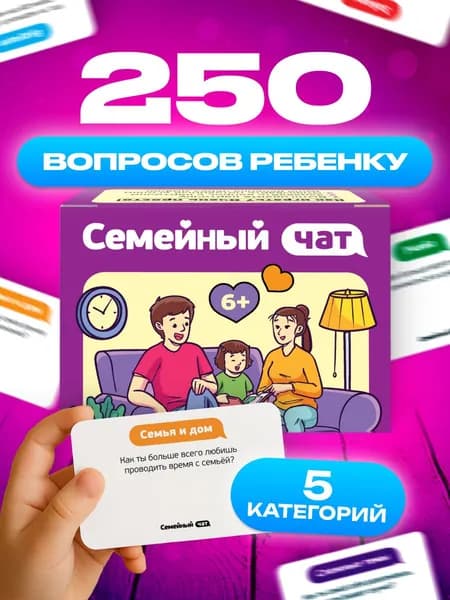 Настольная разговорная психологическая игра Семейный чат для всей семьи от 6 лет