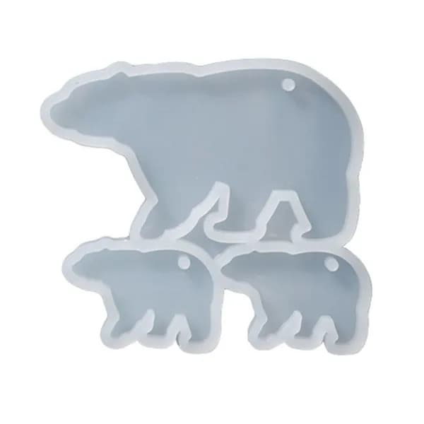 Декоративная форма из эпоксидной смолы для брелка в виде совы с белым медведем и подвеской отверстием