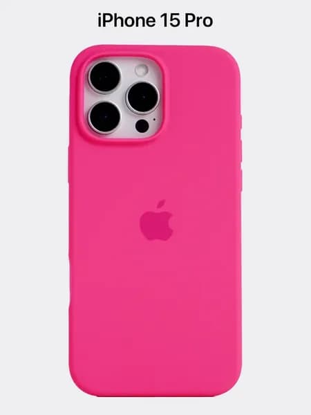 Чехол на iPhone 15 Pro Силиконовый розовый фуксия