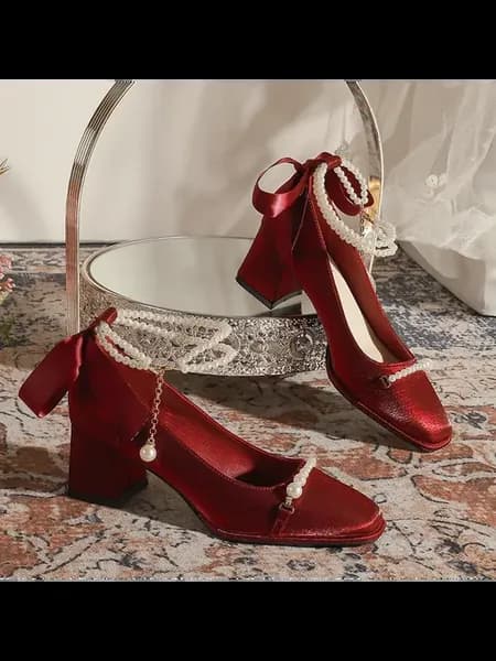 Высокие каблуки - Burgundy