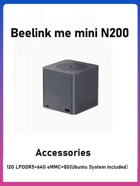 Beelink Мини-ПК (Intel Alder Lake N150, RAM 12 ГБ, SSD 50 ГБ, AMD Radeon, Windows 11 Home), beelink me mini n200, разноцветный