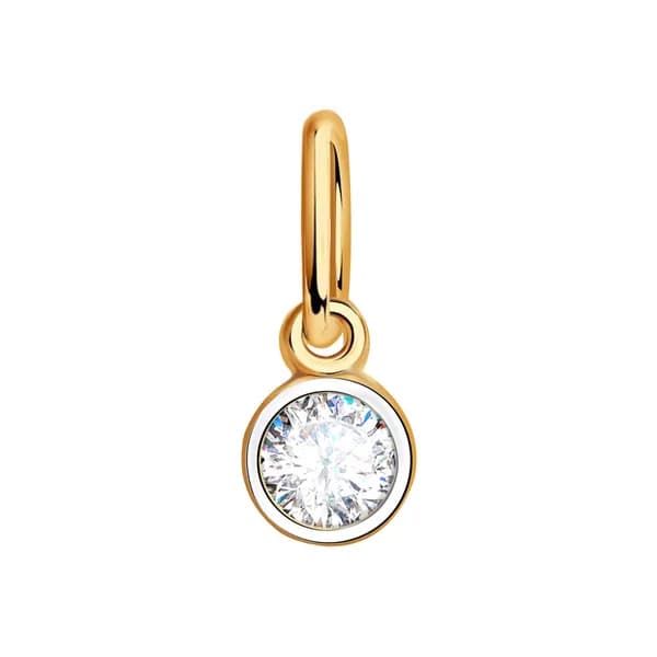 Золотая подвеска DIAMANT-ONLINE с цирконием 585 пробы