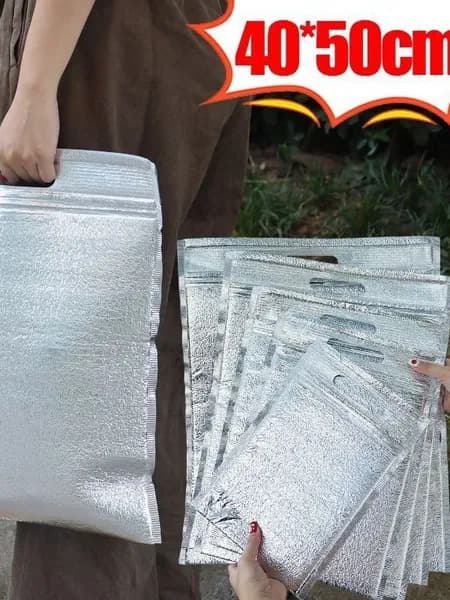 Самостоятельно закрывающийся термосумка с ручкой из фольги, 1 шт.