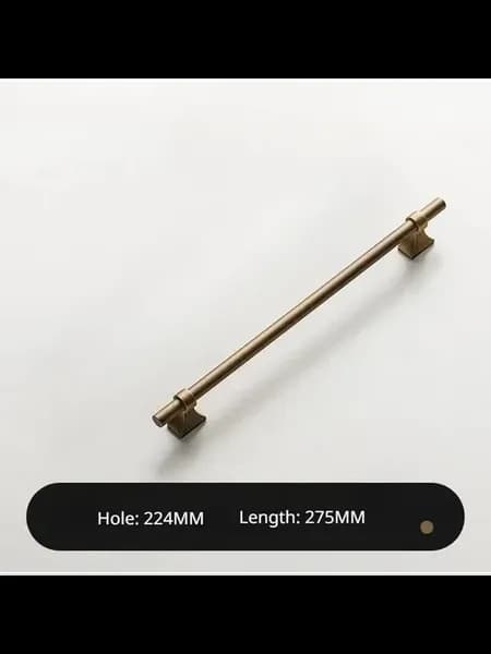 Латунная ручка для шкафа, 275мм, Hole 224MM, C-6039-224MM