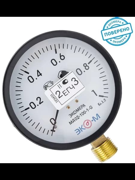 Манометр ЭКО-М Экомера МД02-100 мм 0.1 МПа G1 2 (Эконом)
