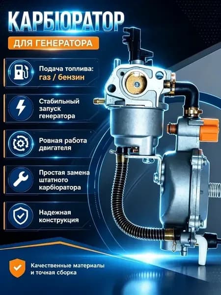 Карбюратор газ-бензин для генератора 5-8 кВт 188F-190F