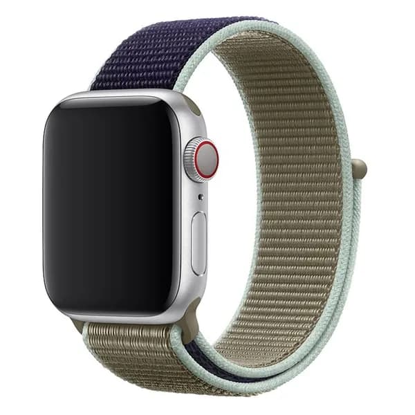 Нейлоновый ремешок для Apple Watch series 1-9 SE, SE 2, 1 и 2 Ultra, 42-44-45-49 mm / Эластичный тканевый браслет на липучке