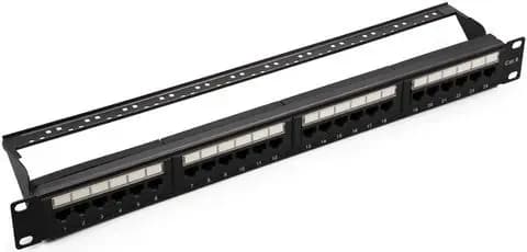 Патч панель, 19" 1U 24xRJ45 кат.6, UTP, Suprlan (10-0427)