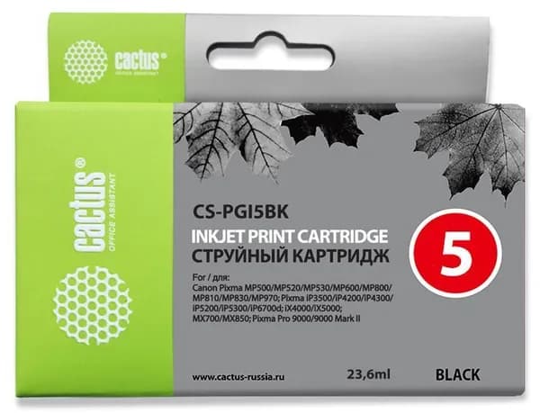 Cactus PGI-5BK - 0628B024 Картридж струйный черный 23,6 мл