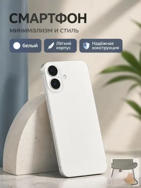 Модель телефона для iPhone 16, белая, с черным стеклянным экраном