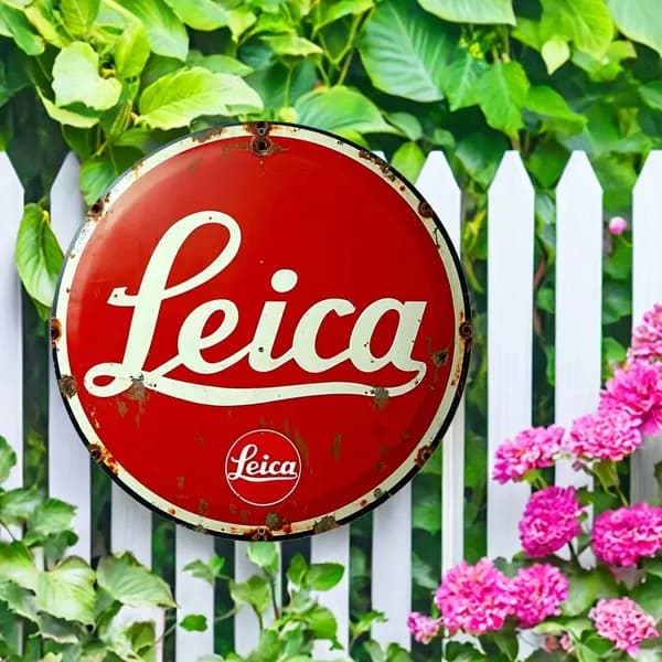 Картина на жестяной пластине с HD-печатью - винтажный логотип Leica, ретро-декор в деревенском стиле для фото.