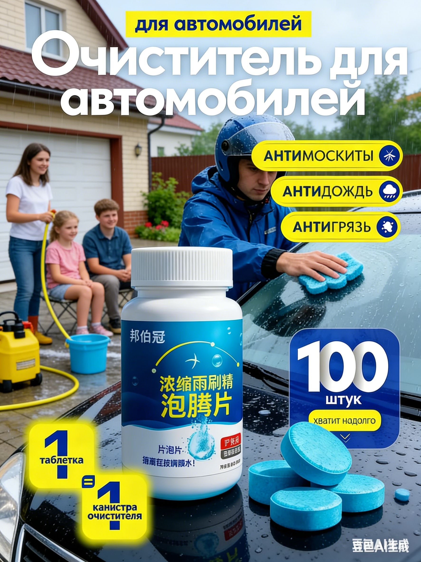 Антидождь Таблетки, 110 мл, 100 шт.