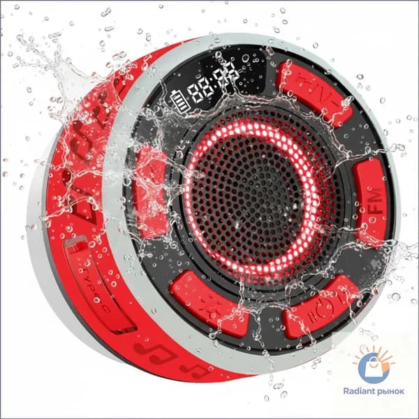 Беспроводная Bluetooth-колонка с IPX7 защитой от воды, подсветкой и 10-часовым аккумулятором