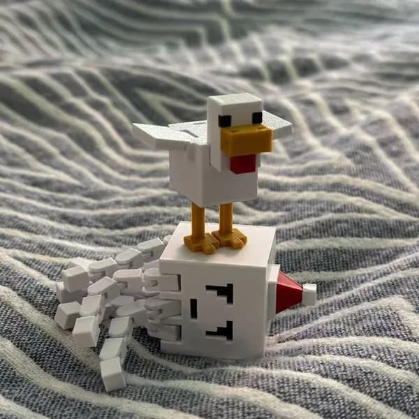 Minecraft MC chick decoration Five Chickens Игровое периферийное устройство для украшения рабочего стола Игровая модель в пиксельном стиле, коллекционная ручная работа
