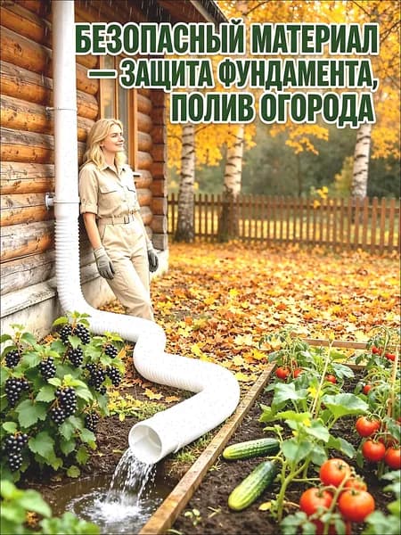 Гибкий удлинитель водосточной трубы 80/100 мм, пластиковая дренажная труба для отвода воды от фундамента, универсальный переходник для водостока