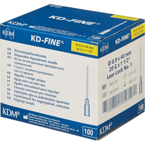 Игла инъекционная KD-Fine 20G (0,9х40 мм), 100 шт./уп.