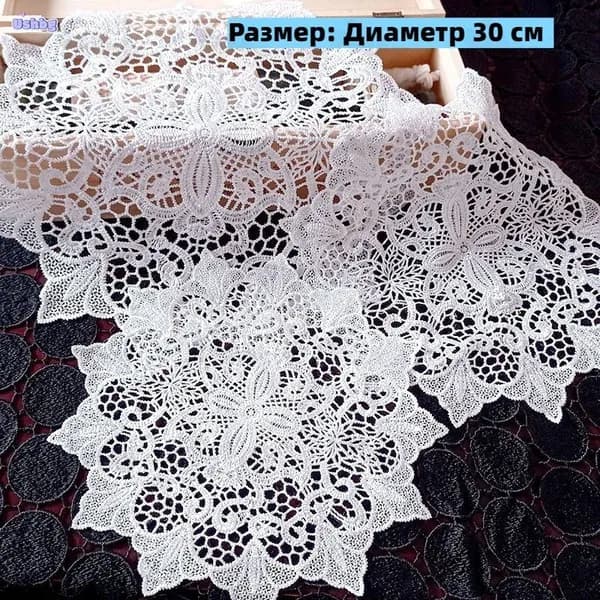 Салфетка сервировочная 30x30 см 1 шт полиэстер белый