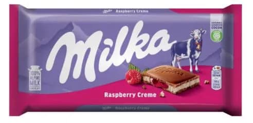 Шоколад молочный Милка с молочной начинкой со вкусом малины 100г. Milka Raspberry Cream Chocolate Milka 100g