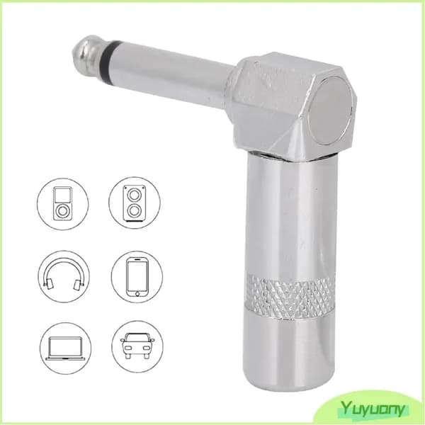 Right Angle 1/4 Inch Plug, никелевое покрытие для защиты от ржавчины, идеален для профессиональных сцен