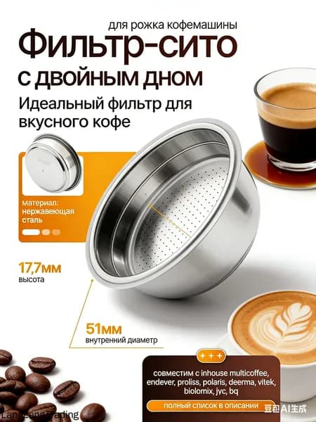 Комплект для заваривания кофе 1 шт нержавеющая сталь
