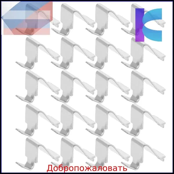 Набор из 20 премиум креплений для полок металлических, серебристых, предназначенных для систем хранения документов