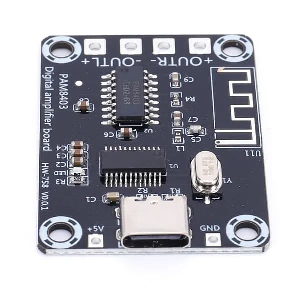 Bluetooth-усилитель мощности PAM8403, 2 5 Вт, двухканальный, питание через USB Type-C