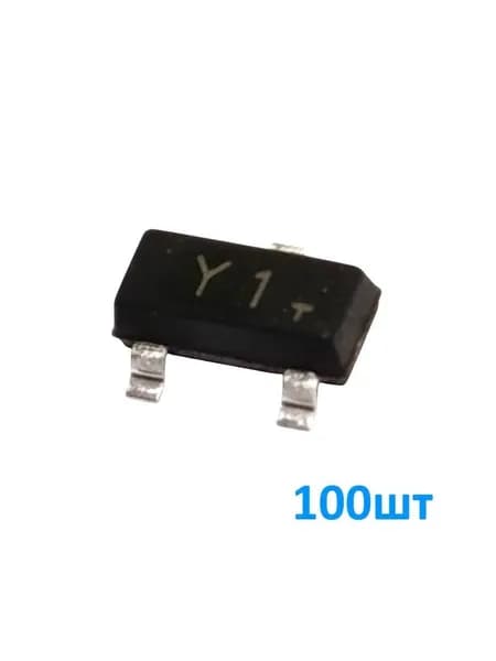 SS8050 100шт, (Y1) Биполярный транзистор, NPN, 25В, 1.5A, 150МГц, корпус SOT23, маркировка Y1