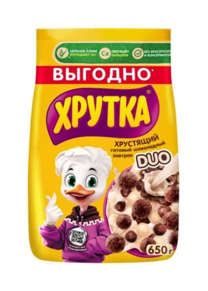 Хрутка Сухой завтрак duo, шоколадный, 650 г