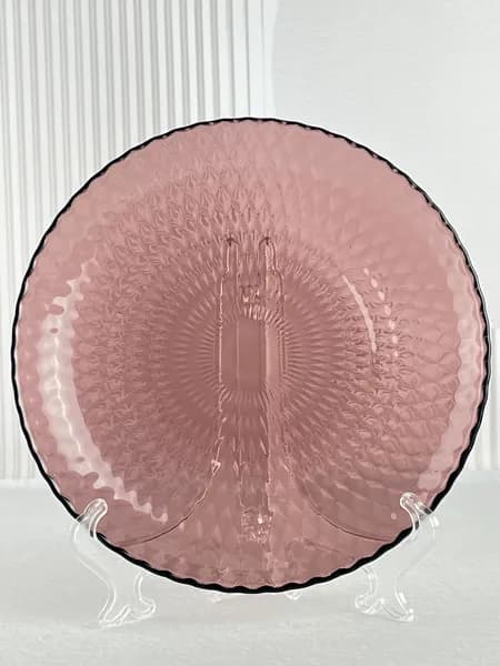 Тарелка десертная Luminarc "Идиллия Лилак", 19 см, 1 шт, красная, стеклянная тарелка для десертов, выпечки, торта и закусок, для сервировки стола и в подарок