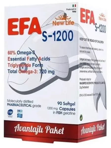 New Life Efa S-1200 (Эфа С-1200) рыбий жир 90 капсул