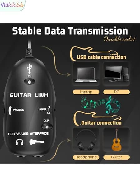 Гитарный USB интерфейс, кабель адаптер для mac/pc, превращает ПК в гитарный усилитель и систему записи.