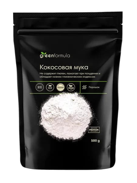 Мука кокосовая (мука мелкого помола, без глютена, без ГМО, для кето), 500 грамм