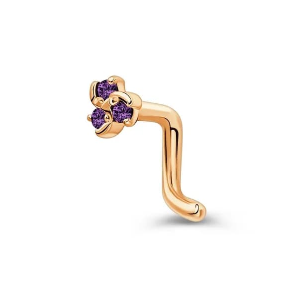Пирсинг в нос с фианитами из красного золота 585 пробы 585GOLD