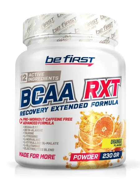 Аминокислоты BCAA Be First BCAA RXT 230 гр (Апельсин)