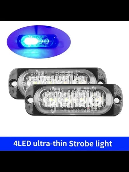 2 шт. Ультратонкий стробоскоп 4LED, синий