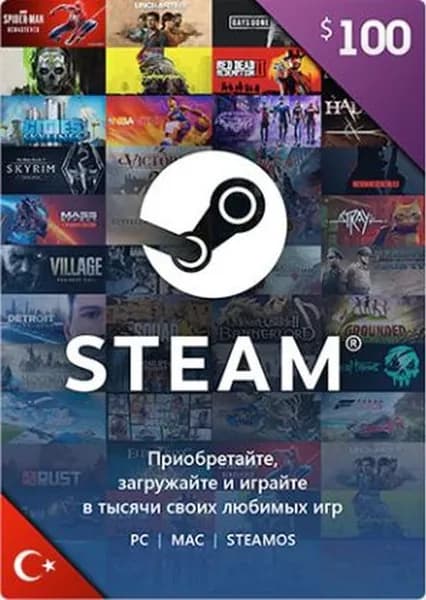 Карта оплаты Steam 100 USD Turkey [Цифровая версия]