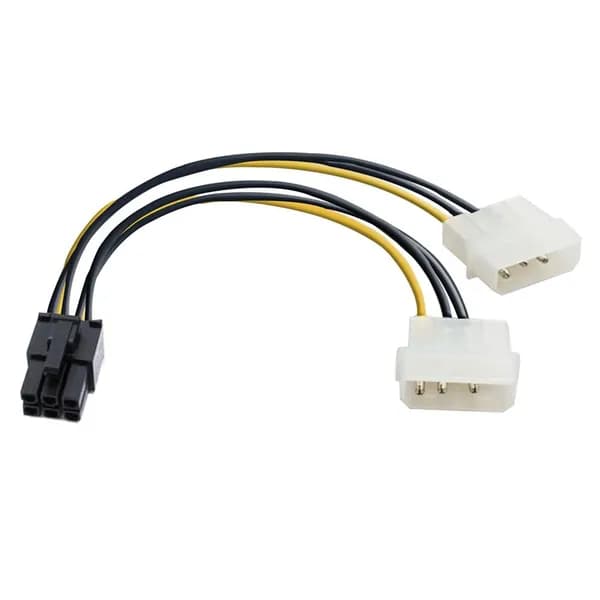 Переходник PCI-E 6pin ExeGate, EX-CC-PSU-6 (от 2х разъемов Molex (IDE) блока питания, 0,15м) EX138937RUS