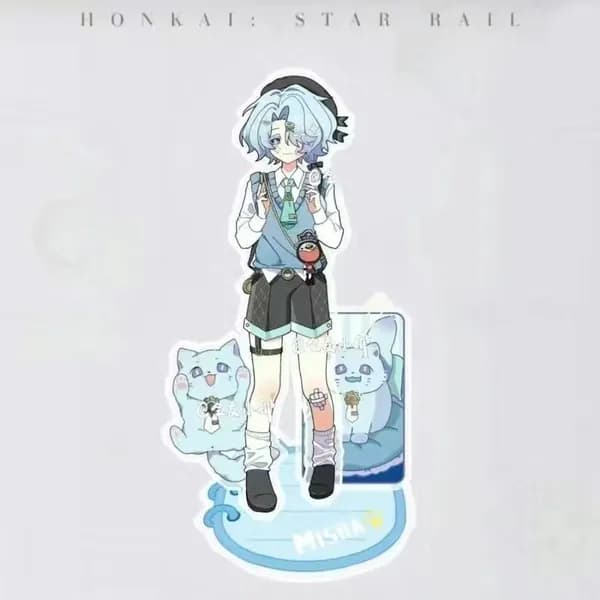Фигурка Honkai: Star Rail, Акриловая подставка с Дань Хэнем и Мишей,6,1,темно-коричневый
