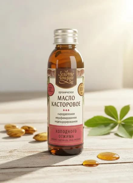 Касторовое масло холодного отжима Золото Индии 100 мл