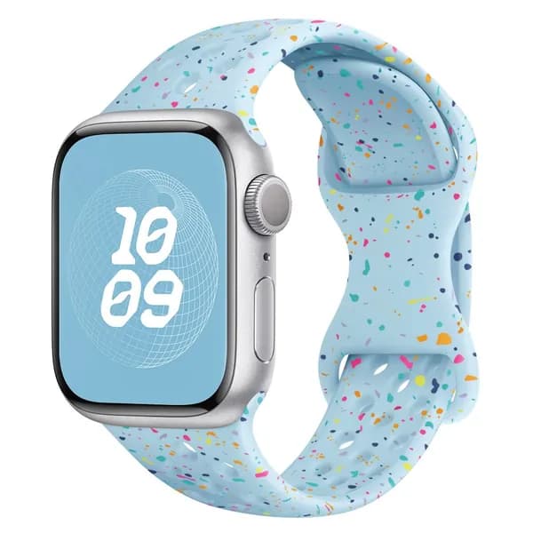 Силиконовый ремешок для Apple Watch Ultra 2 49мм 42мм 45мм 44мм 41мм, браслет с цветными частицами для iWatch Series 9 8 7 6 5 SE 4 3