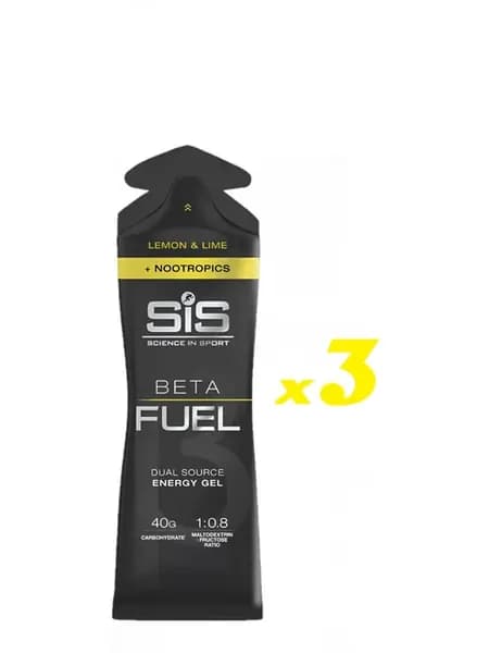 SiS Beta Fuel + Ноотропы 3x60мл энерго гель Лимон-Лайм