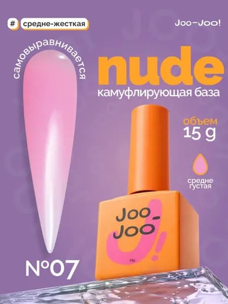 Розовая камуфлирующая база для ногтей Nude 07