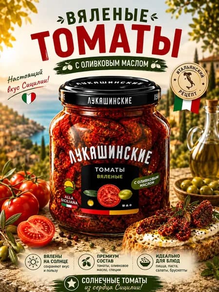 вяленые томаты в оливковом масле Лукашинские 250г
