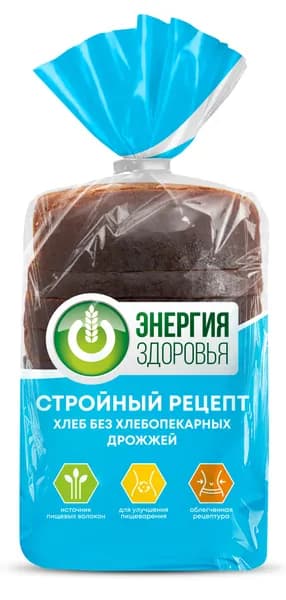 Хлеб Стройный рецепт бездрожжевой 350 г, Хлебный Дом, нарезка
