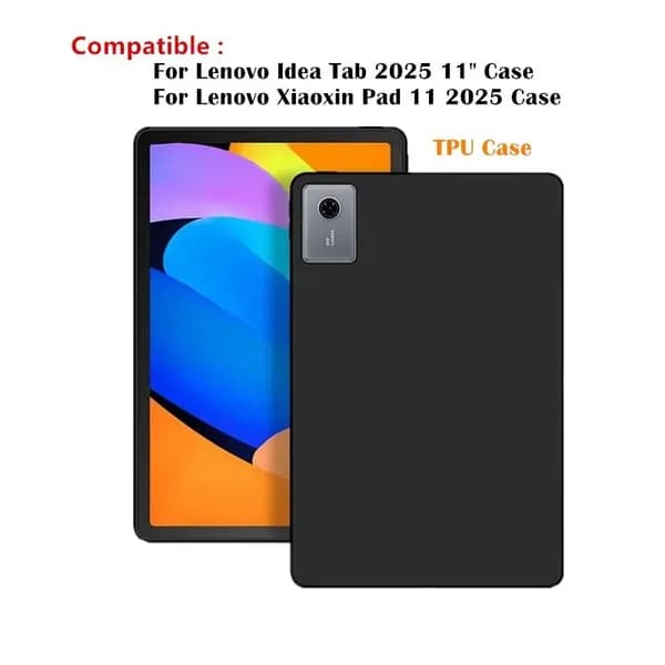 чехол для Lenovo Xiaoxin Pad 11 2025 11 дюйма 2025 TB335FC, Lenovo Idea Tab 11/K11 Gen2 11 дюйма TB336FU/TB336ZU с антиударным аэроамбушюром, силиконовая мягкая ТПУ-оболочка для планшетов-Чёрный