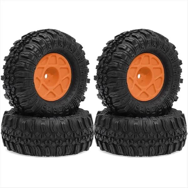 Комплект Из 4 Шин Для Колес Beadlock 57 Мм 1,0 Дюйма TRX4M SCX24 AX24 Оранжевый